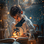 chłopiec czytający książkę