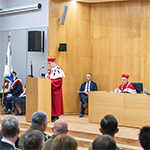 Rektor Uniwersytetu Komisji Edukacji Narodowej w Krakowie prof. dr hab. Piotr Borek podczas swojego przemówienia