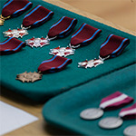 odznaczenia państwowe na zielonym suknie